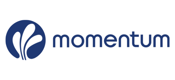 Logo for Momentum, A Calgary organization that assists people in skill development, entrepreneurship, and getting established. 